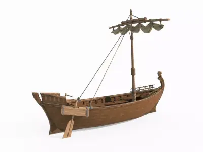 Medieval sailboats 3D model