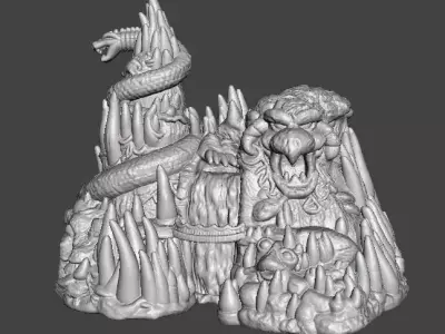 6MM SCALE SNAKE MOUNTAIN MINIATURE MODEL FANTASY OR SCIFI GAMES 3D print model