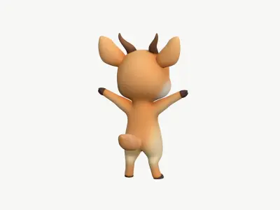 High-Quality Stylized Character Cartoon Gazelle 3D model