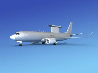 Boeing E-8 Posiedon AEWS Bare Metal 3D model