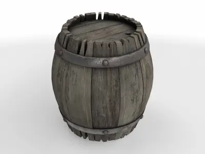 stylized barrel 3D model