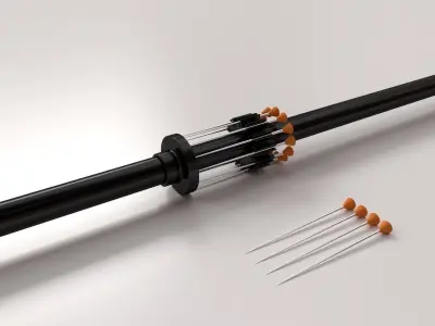 Blowgun stick with two screws 3D model