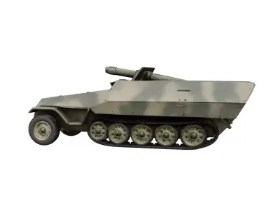 1940s Armored Vehicle Vintage Military Defense Combat Model 3D model