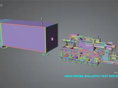High-Detail Ballistic Test Installation 3D model