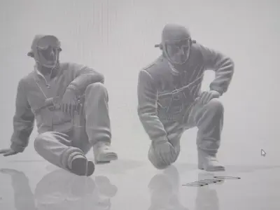 Modern USA Tanksoldiers Resting Pose Set  Military Diorama STL 3D print model
