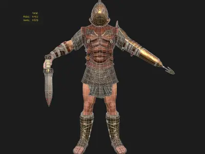 gladiator greek warrior Low-poly 3D model