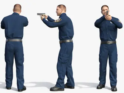 NYPD Cop Aiming 3D model