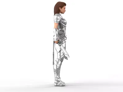 Female Warrior 3D model buy