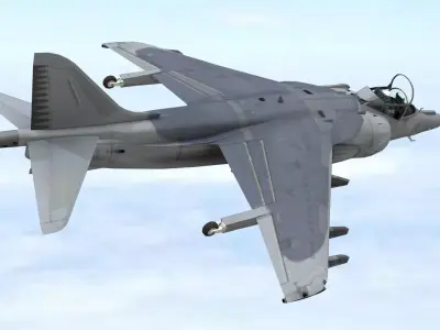 Fighter Jet Flying In Sky Plane V04 Low Poly 3D Model Low-poly 3D model