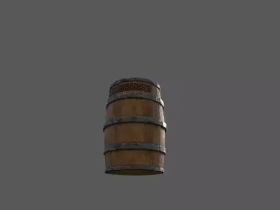 Wood Barrel Low-poly 3D model Low-poly 3D model
