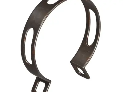 Rusty Motorcycle Silencer Bracket 3D model