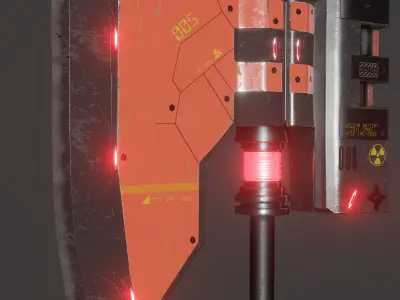 Cyberpunk axe Low-poly 3D model