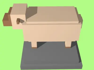 VOXEL SHEEP - MODEL 8 Low-poly 3D model