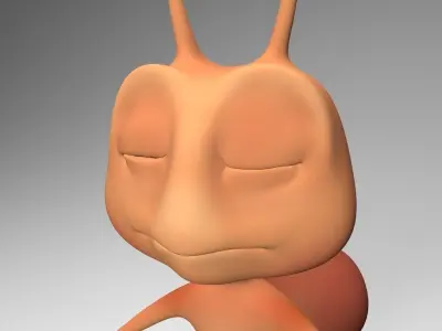 Rigged cartoon Ant character Low-poly 3D model