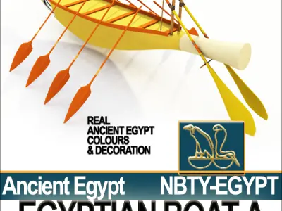 Ancient Egypt Rowboat A 3D model