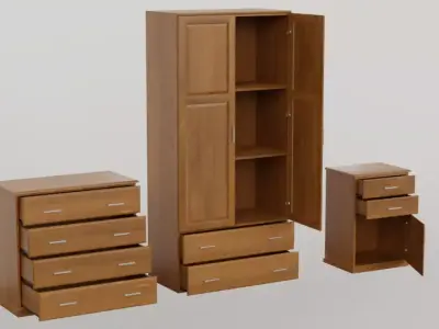 Wooden Storage Furniture 3D model
