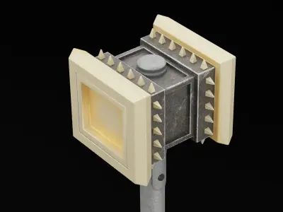 Double Headed War Hammer Low-poly 3D model