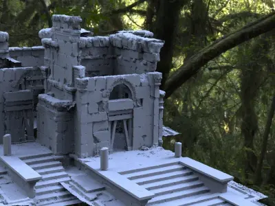 Jungle forest temple 3D model