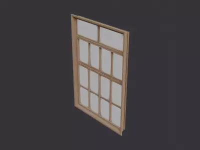 Hospital Window with Shutter Glass Low-poly 3D model