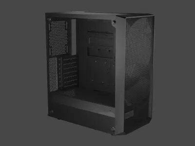 Fractal PC ATX case PBR with glass Low-poly 3D model