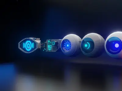 Prosthetic eyes pack 2 Low-poly 3D model