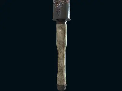 Stick  Hand Grenade Bomb Gaming Model  Low-poly 3D model