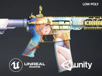 AR15 Anime- assault rifle 3D model