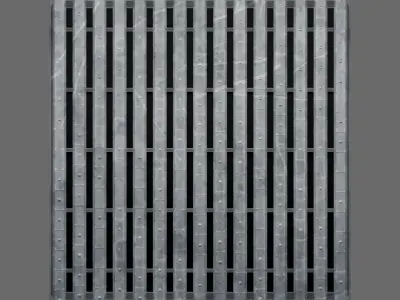Bar Metal Grate Seamless PBR Material Texture
