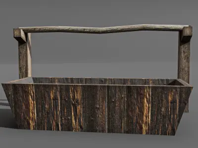 wester city detail Low-poly 3D model 02 Free low-poly 3D model