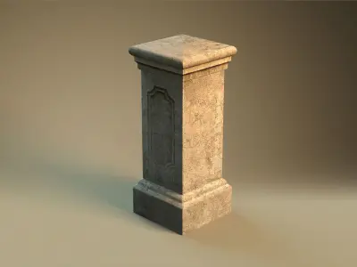 Pedestal1 stone column Free low-poly 3D model