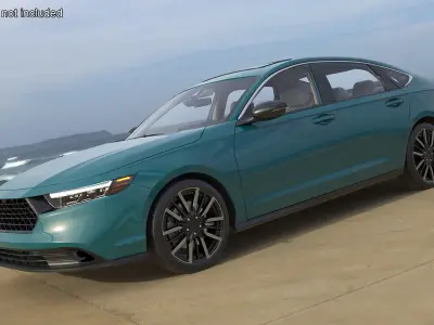 Modern Sedan Turquoise 3D model