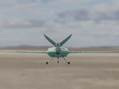 Fatih drone flying in sky Low-poly 3D model