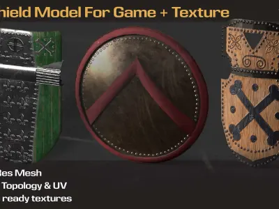 Shield Models Game Ready Texture Low-poly 3D model