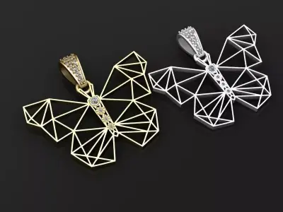 BUTTER FLY GOLD PENDANT 3D print model