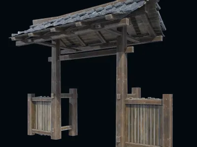 ASIAN JAPAN CONSTRUCTIONS STRUCTURES ORIENTAL COLLECTION Low-poly 3D model