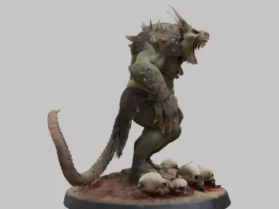 Hulking Monster Creature Low-poly 3D model