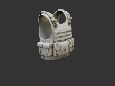 Bulletproof Military Vest Low-poly 3D model