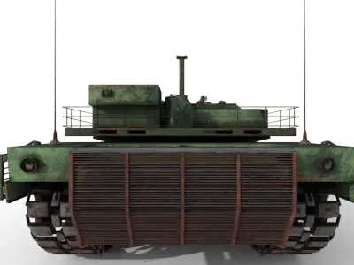 Tank Abrams MinePlow Extra Defense Green Low-poly 3D model