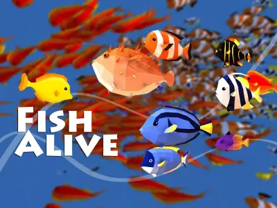 Fish Alive - Animated Polyart Fish with Unity Scripts Low-poly 3D model