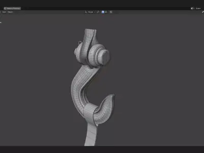 heavy duty winch crane or tow slip hook 3d model 3D model