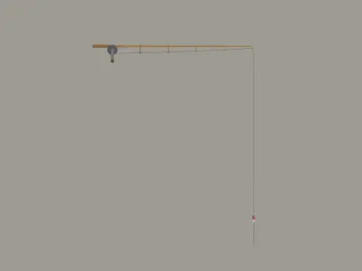 Toon Fishing Pole 3D model