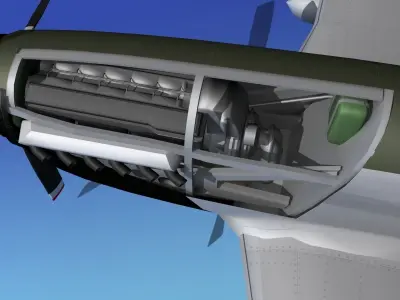 North American P-51B Mustang V04 3D model