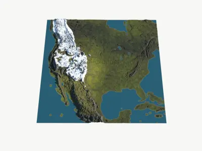 Cartoon Usa stylized landscape PBR map 3D model