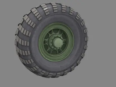 Military vehicle Tire 3d model 02 3D model