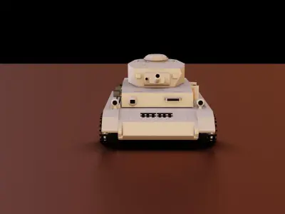 Low Poly Panzer IV Tank Low-poly 3D model