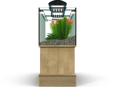 Aquarium set fish tank stand 3D model