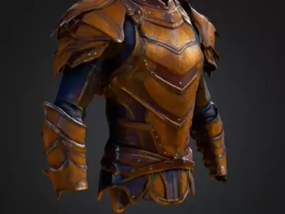Crimson Knight Armor Low-poly 3D model