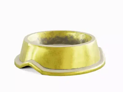Metal Dog Bowl 02 Low-poly 3D model