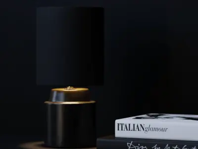  Eno Ceramic Chic Shade Lamp Model, Black 