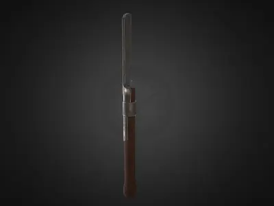 WW1 German Trench Shovel asset Free low-poly 3D model